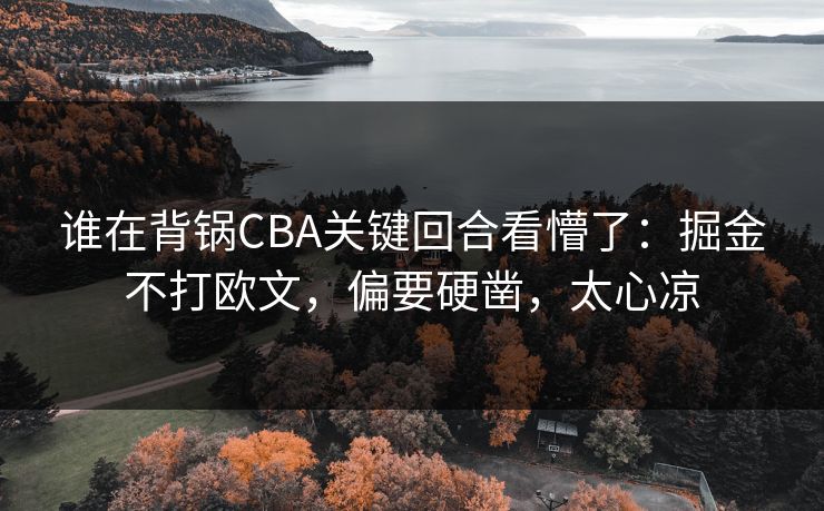 谁在背锅CBA关键回合看懵了:掘金不打欧文,偏要硬凿,太心凉