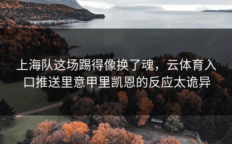 上海队这场踢得像换了魂，云体育入口推送里意甲里凯恩的反应太诡异